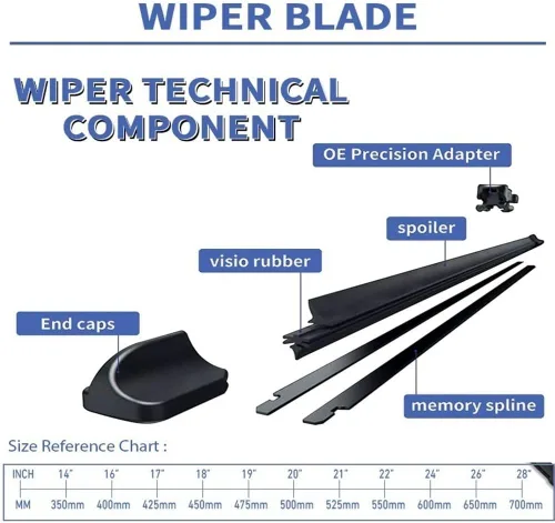 Miniatura 6 de Juego de limpiaparabrisas delantero y trasero compatible con BMW Serie 1 E81 E87 2004-2011 parabrisas 118d 123d 3.3 ft 116i 120d Window 118i 120i