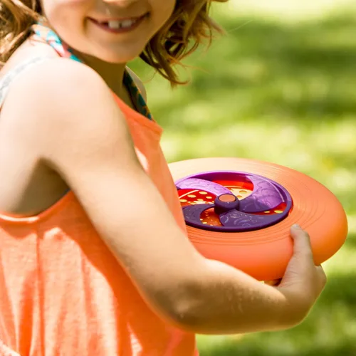 Miniatura 11 de B. toys Juego de discos voladores - 4 discos voladores coloridos - Deportes al aire libre y juegos para niños - Juego de discos para patio trasero