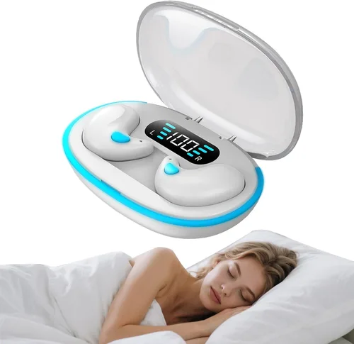 Miniatura 10 de Auriculares invisibles Bluetooth para dormir inalámbricos pequeños con cancelación de ruido, auriculares planos para dormir de lado, impermeables