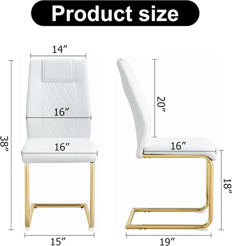 Miniatura 4 de gopop Juego de 6 sillas de comedor, sillas de comedor modernas con patas de metal electrochapado, sillas de cocina para sala de estar, sillas Pierna
