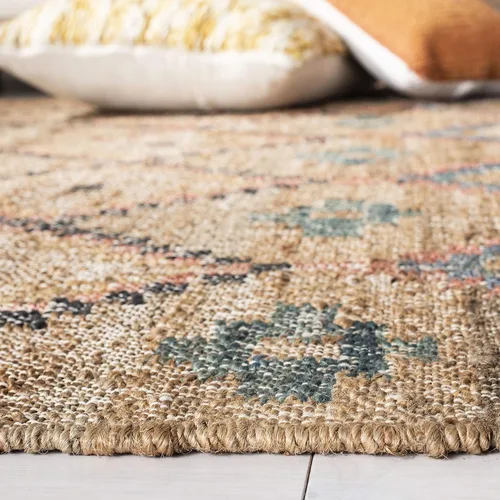 Miniatura 6 de SAFAVIEH Kilim Collection - Alfombra de 8 x 10 pulgadas, grande, natural y azul, hecha a mano de yute y algodón, diseño marroquí bohemio, ideal