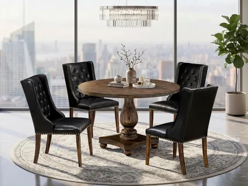 Miniatura 2 de East West Furniture I2FO5-749 Irving - Juego de muebles de habitación de 5 piezas, incluye una mesa de comedor redonda con pedestal y 4 sillas