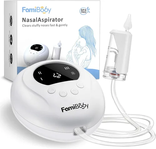 Aspirador nasal eléctrico para bebés y niños pequeños | Chupón de nariz para bebés con 3 niveles de succión | Aspirador nasal fácil de limpiar para