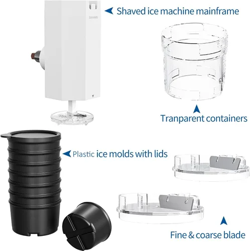 Miniatura 10 de Accesorio para rallar hielo para batidora de pie KitchenAid, máquina de cono de nieve para KitchenAid con 8 moldes para hielo, accesorio de afeitado