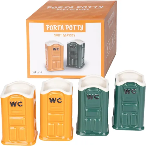 Graciosos vasos de chupito de cerámica Porta Potty: Elefante Blanco Broma Divertidos Novedades Regalos de Intercambio de Fiesta Yankee para Adultos,