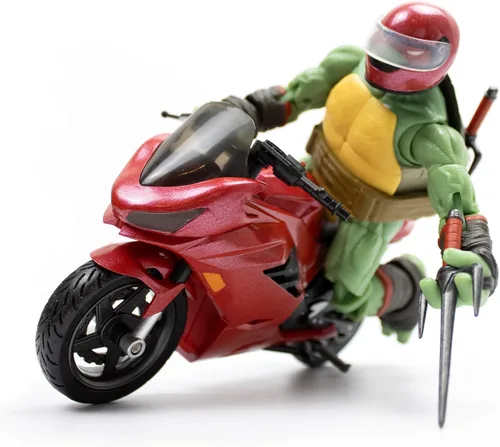 Miniatura 2 de The Loyal Subjects Teenage Mutant Ninja Turtles BST AXN IDW Raphael Figura de acción de 5 pulgadas con bicicleta deportiva metálica 'Candy Coat
