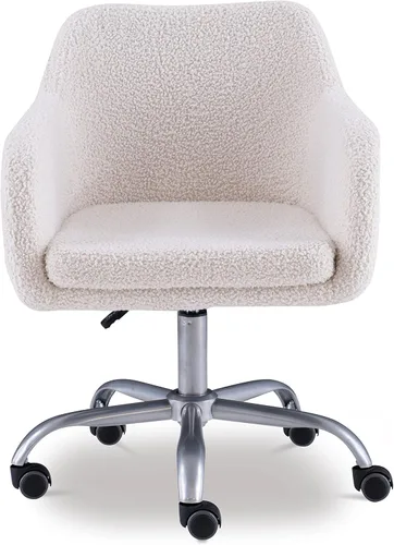 Miniatura 6 de Linon Home Decor Products Linon Brooklyn Sherpa - Silla de oficina, color marfil