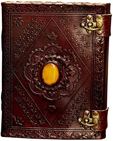 Miniatura 6 de Montexoo - Diario grande vintage de 8 pulgadas con encuadernado de cuero y cerradura para hombres y mujeres, diario de viaje