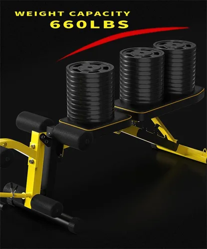 Miniatura 6 de Banco de pesas utilitario con extensión de pierna, banco ajustable multiposición para entrenamiento de fuerza, ejercicio con mancuernas y Negro