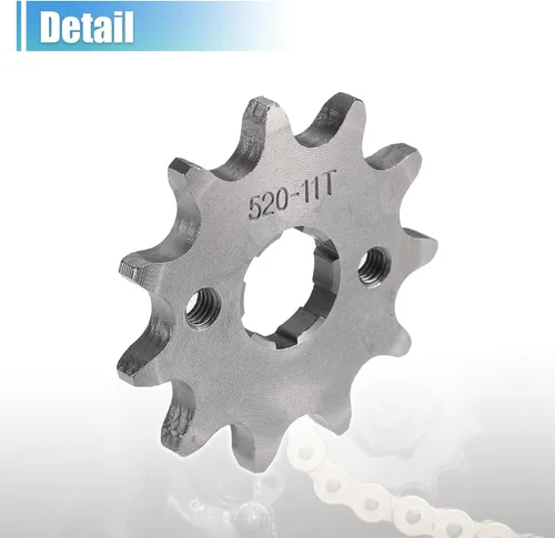 Miniatura 6 de X AUTOHAUX 1 Juego 520 Estilo 11 Dientes 20mm ID Piñones de Motor Delantero para Motocicleta Fit para 50cc 70cc 110cc 125cc Motocicleta Dirt Pit