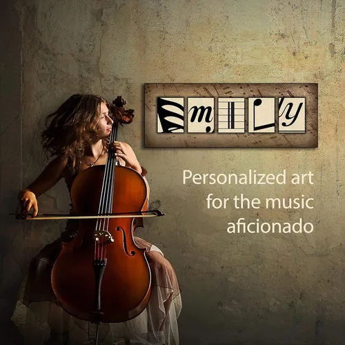 Miniatura 4 de Personal-Prints MUSIC - Decoración artística con nombre personalizado o regalo para el músico o profesor de música, piano personalizado o cualquier