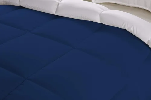 Miniatura 3 de BedDecor Edredón reversible de relleno de microfibra de alta calidad de 400 GSM, relleno de microfibra de 15.16 oz/m², 600 hilos, 100% algodón