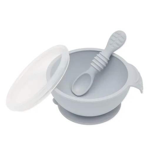 Miniatura 25 de Bumkins Tazón Disney Mickey Mouse, juego de alimentación de silicona con succión, incluye cuchara, elementos de entrenamiento para el destete guiado