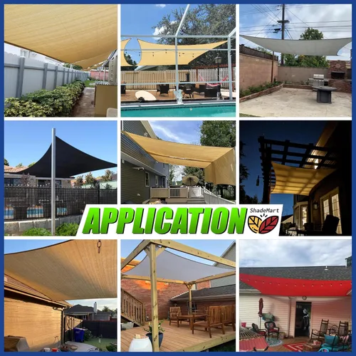 Miniatura 3 de ShadeMart Toldo cuadrado color beige de 10 x 10 pies, pantalla SMSL, permeable al agua y al aire y resistente a los rayos UV, resistente, para patio