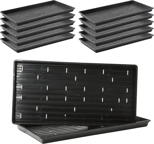 Miniatura 24 de Bootstrap Farmer - Bandejas Microgreen 1020, paquete de 5 bandejas de semillas extra resistentes y poco profundas con orificios - Cultivo