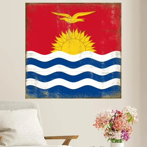Miniatura 2 de Calcomanías de pared con bandera nacional de Kiribati, mural patriótico de Kiribati, recuerdo de la ciudad del país, arte de pared, póster Estilo-5