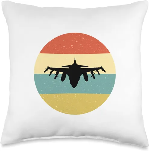 Cadeau Pilote Avion Vintage Aviation Fighter Plane - Almohada vintage retro de regalo para hombre, 16 x 16 pulgadas, multicolor