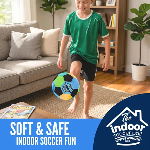 Miniatura 7 de La Pelota Interior — Pelota de Fútbol de Espuma Suave Acolchada Tamaño 4 para Niños (Edad 3+) — Pelota de Casa Esencial o Regalo de Fútbol