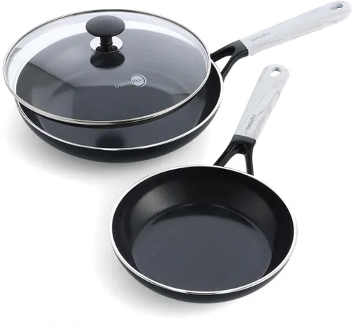 Miniatura 10 de GreenPan SmartShape - Juego de 6 ollas y sartenes de cerámica saludable, antiadherente, sin PFAS, apto para lavavajillas, rojo