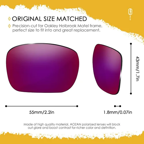 Miniatura 42 de Lentes de repuesto ANSI Z87.1 para gafas de sol Oakley Holbrook Metal OO4123
