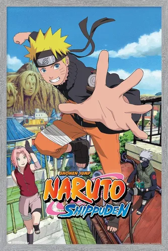 Miniatura 16 de Trends International Naruto Shippuden - Póster de pared de salto, 14.725 x 22.375 pulgadas, versión enmarcada de madera de granero