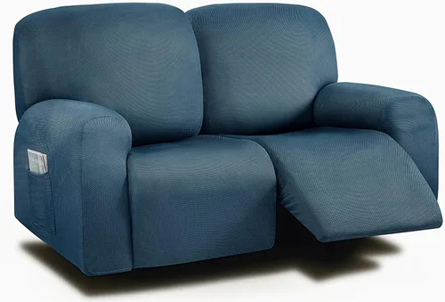 Miniatura 55 de ULTICOR Fundas para Sofá Reclinable de 8 Piezas, Fundas Elásticas de Hilo Teñido para Sofá Reclinable de 3 Cojines, Fundas Deslizables para Sofá