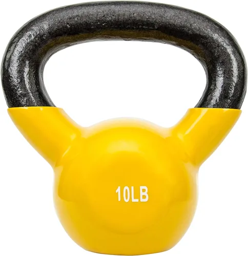 Pesa rusa con revestimiento de vinilo Sunny Health & Fitness para entrenamiento de fuerza y ejercicio de balanceo - En 5, 10, 15, 20, 25 libras