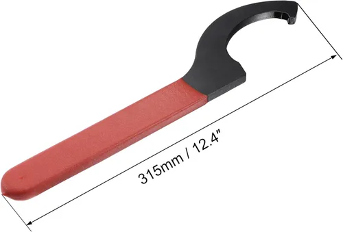 Miniatura 3 de uxcell Llave inglesa de gancho C portabrocas para tuerca redonda de 3.937-4.331 in, con mango antideslizante rojo