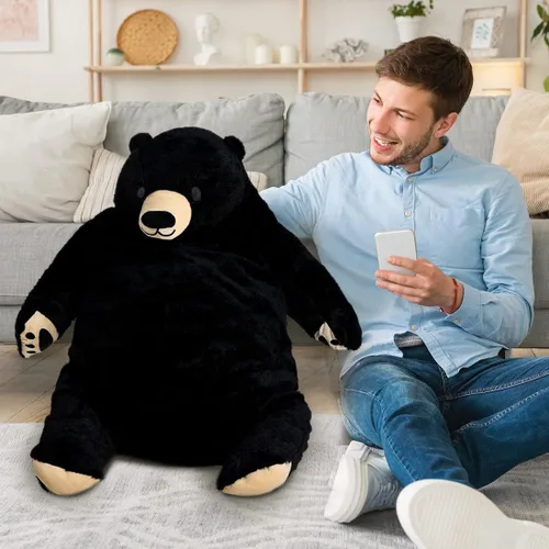 Miniatura 6 de SNOWOLF Djungelskog Oso Gigante de Simulación Juguete de Oso de Peluche Animal de Peluche Muñeca de Felpa Enorme Tierno Oso Negro de Vida Silvestre