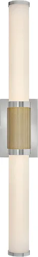 Miniatura 2 de Hinkley 50063BN Zevi - Lámpara LED grande para tocador de baño, barra de baño de ópalo grabado, moderno puño de dos tonos, se monta vertical u