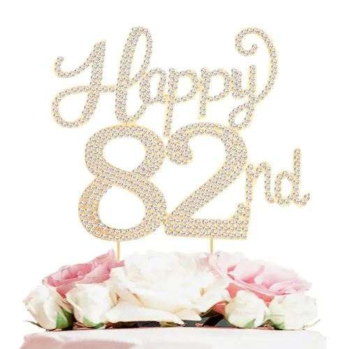 Miniatura 48 de LASKYER Decoración de feliz cumpleaños número 10, decoración de pastel de diamantes de imitación dorados de 10º cumpleaños – Letrero de metal