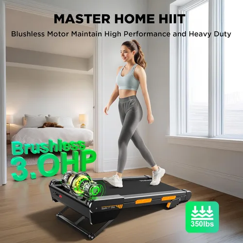 Miniatura 7 de Vitalwalk Walking Pad Treadmill with Incline, Full Deck 15% Auto Incline, Portable Under Desk Treadmills for Home Office, 350LBS, 3.0HP Brushless