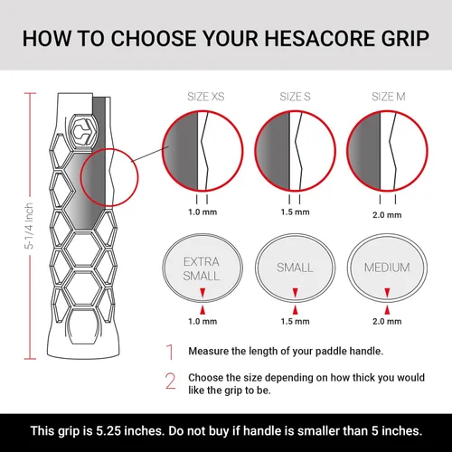 Miniatura 2 de Hesacore Empuñadura para Pala de Pádel - 13.3cm - Soporta el Codo de Tenista, Mejora la Fuerza de Agarre, Reduce la Vibración con Soporte para Dedos