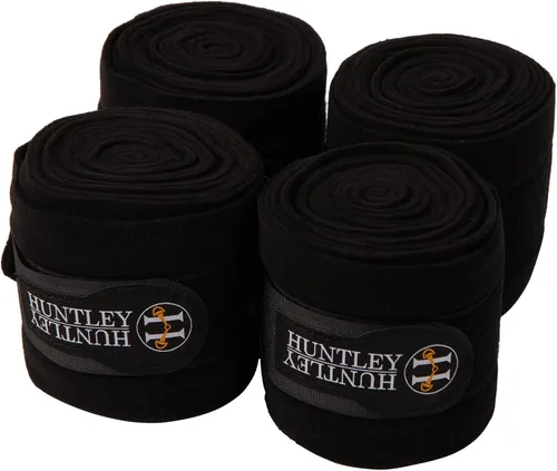 Miniatura 2 de Huntley Equestrian Envolturas de polo para caballos: vendaje protector de soporte de pierna para entrenamiento, ejercicio, participación - 4 Negro