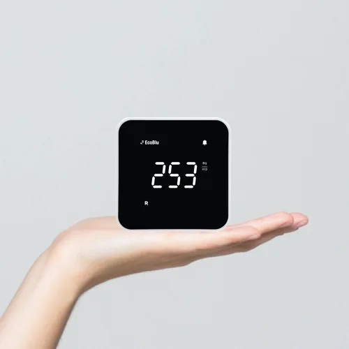 Miniatura 3 de Ecosense EB100 EcoBlu, detector de radón doméstico, captura y muestra resultados cada 10 minutos, monitoreo continuo a corto y largo plazo, fácil