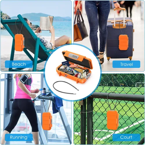 Miniatura 7 de AMIR Caja de Seguridad con Cerradura de Combinación Portátil, Caja de Seguridad con Código, Caja de Seguridad Mini para Viajes Impermeable Antirrobo