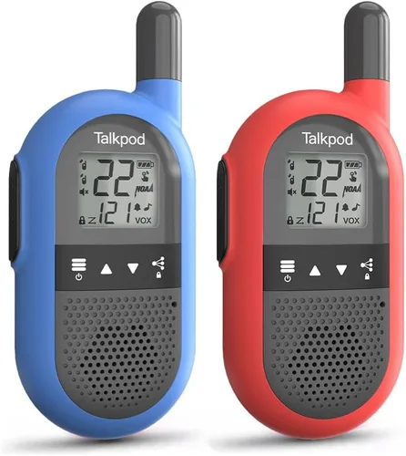 Talkpod F40 Walkie Talkies 2 unidades para niños, adultos, radio FRS de mano de 2 vías con batería de iones de litio 22CH Walkie Talkie familiar con