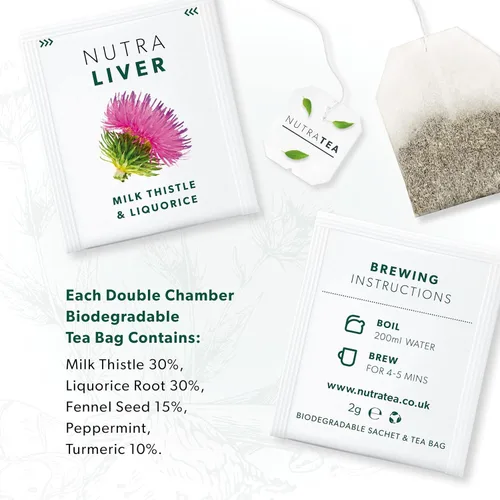 Miniatura 5 de NUTRALIVER - Té desintoxicante del hígado Té de limpieza del hígado – Para limpieza del hígado y apoyo del hígado – Incluye cardo mariano, cúrcuma