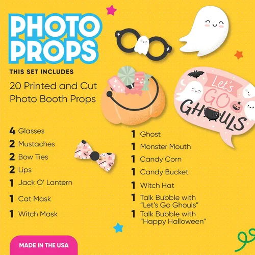 Miniatura 2 de Big Dot of Happiness Pastel Halloween - Kit de accesorios para cabina de fotos de fiesta de calabaza rosa, 20