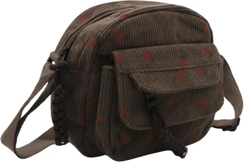 Miniatura 37 de Bolso cruzado de pana de fresa para mujeres y niñas, bonito bolso de mano con diseño de fresa, bolso de mensajero pequeño, bolso de hombro