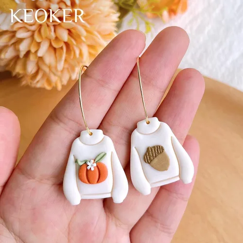 Miniatura 9 de Keoker Cortadores de arcilla polimérica para otoño, cortadores de arcilla de bellota para hacer aretes, cortadores de aretes de arcilla de otoño
