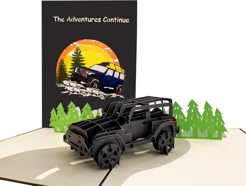 Miniatura 14 de iGifts And Cards Tarjeta emergente de pesca de montaña 3D – Canoa, bosque y trucha saltadora – Día del Padre, cumpleaños, regalo de jubilación