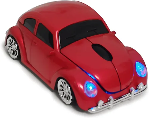 Miniatura 9 de Ratón inalámbrico para automóvil, divertido ratón en forma de automóvil de 2.4 GHz, ratón óptico inalámbrico para computadora, PC, portátil