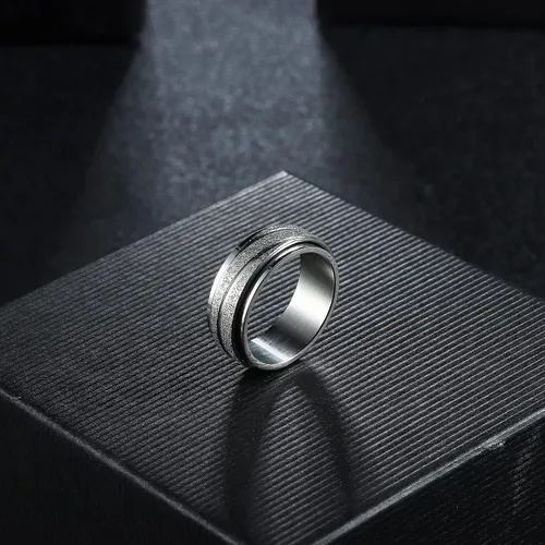 Miniatura 15 de Magitaco Anillos giratorios de acero inoxidable, anillos para ansiedad, anillos de ansiedad para mujeres y hombres