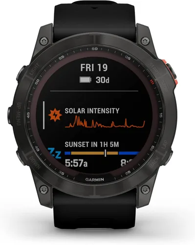 Miniatura 15 de Garmin Fenix 7X Sapphire Solar, reloj inteligente de aventura más grande, con capacidades de carga solar, reloj GPS resistente para exteriores