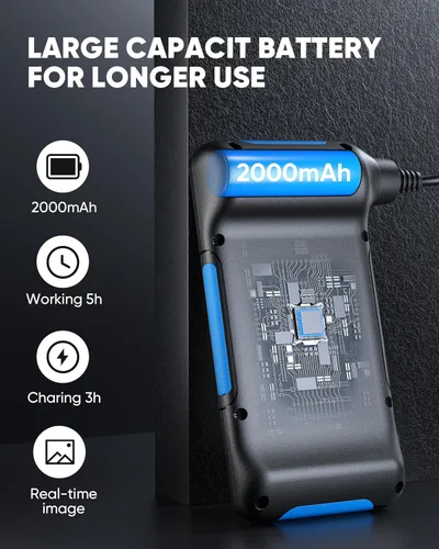 Miniatura 3 de T TAKMLY Cámara de endoscopio con luz, boroscopio industrial de lente dual 1080P con 8 luces LED, cámaras de inspección tipo serpiente de 4.3