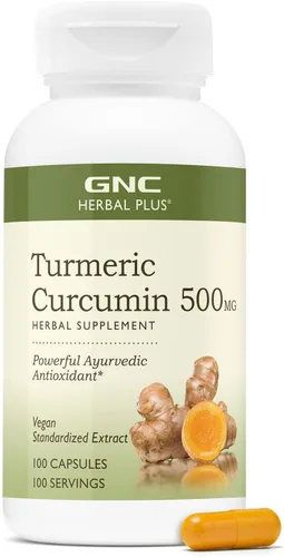 GNC Curcumina de cúrcuma 500 mg, vegano, 100 cápsulas