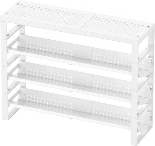 Miniatura 7 de Jojocross Organizador de cocina ampliable, apilable y ajustable, estantes de almacenamiento de despensa de metal, estante de varios niveles