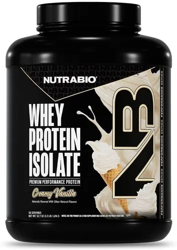 NutraBio Polvo de Proteína de Suero Aislado 100%, 0.88 oz (25 g) de Proteína con Perfil Completo de Aminoácidos, Sin Transgénicos, Sin Soja ni