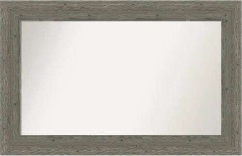 Miniatura 25 de Amanti Art Espejo de baño gris para sobre el fregadero, 27 x 27 pulgadas, espejo de tocador cuadrado gris, marco de madera rústica de campo medio